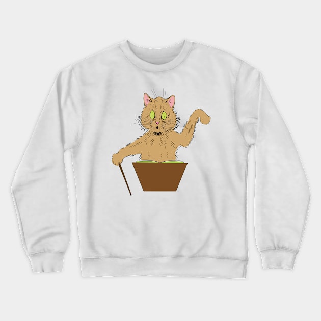 Music Conductor Cat Crewneck Sweatshirt by KarwilbeDesigns